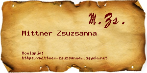 Mittner Zsuzsanna névjegykártya